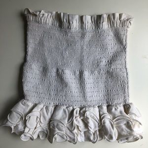 Petersyn white tube top with ruffles